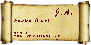 Jusztus Árpád névjegykártya