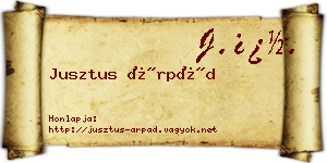 Jusztus Árpád névjegykártya