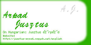 arpad jusztus business card